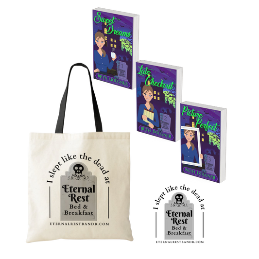 Eternal Rest Bed and Breakfast 1-3, Tote Bag & Sticker